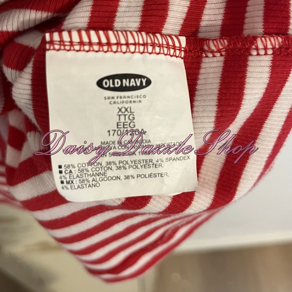 Women's Old Navy Perfect Red White Striped Scoop Tank Top XXL Shirt Stretch - Picture 3 of 7